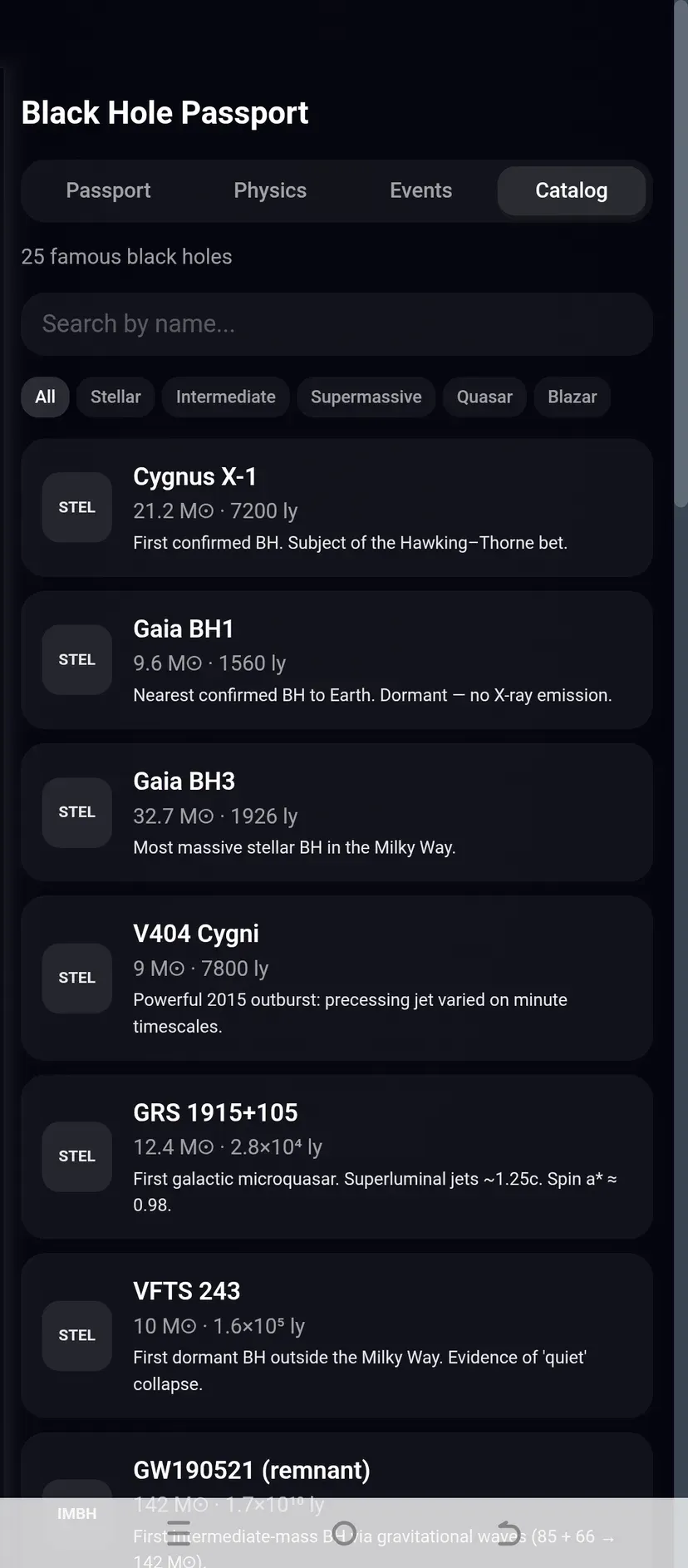 Black Holes & Magnetars — экран 4